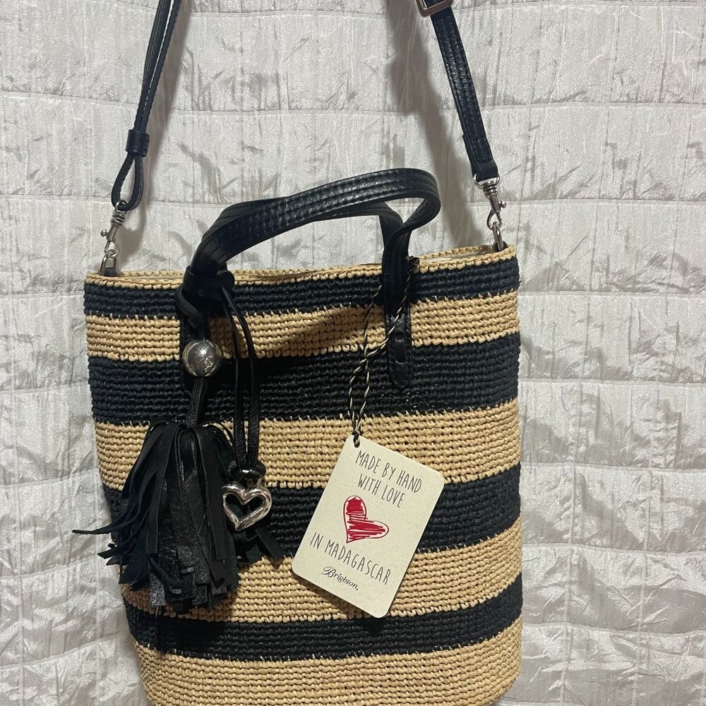 NWT Brighton Ferrara Collection Rafia Straw Bucket